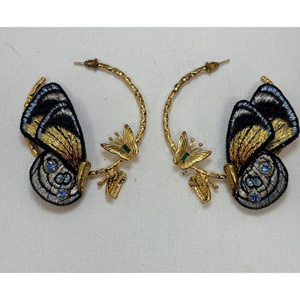 Butterfly Earrings for Women-24K Gold Plated Hoop Hypoallergenic Earrings New